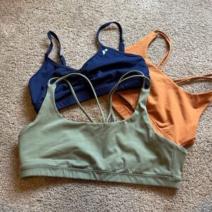 Women's Sports Bra Set - Olive, Navy, and Rust